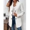 imagechouyatou Womens Vintage Double Breasted Blazer Jacket Business Casual Trench Coat Outerwear OvercoatWhite