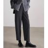 imagechouyatou Womens Fall Winter Wool Pants Elastic Waist Dressy Work Business Casual Slacks Cropped TrouserDark Grey