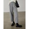 imagechouyatou Womens Fall Winter Wool Pants Elastic Waist Dressy Work Business Casual Slacks Cropped TrouserGrey