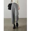 imagechouyatou Womens Fall Winter Wool Pants Elastic Waist Dressy Work Business Casual Slacks Cropped TrouserGrey
