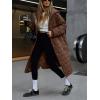 imagechouyatou Womens 2025 Winter Lightweight Quilted Puffer Jacket Hooded Midi Long Puffer Coat OvercoatBrown