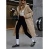imagechouyatou Womens 2025 Winter Lightweight Quilted Puffer Jacket Hooded Midi Long Puffer Coat OvercoatKhaki