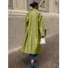 imagechouyatou Womens Faux Leather Long Trench Coat Casual Lapel Single Breasted Pu Leather Jacket Outerwear OvercoatLight Green