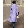 imagechouyatou Womens Faux Leather Long Trench Coat Casual Lapel Single Breasted Pu Leather Jacket Outerwear OvercoatPurple