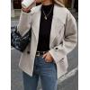 imagechouyatou Womens Winter Loose Fit Cropped Wool Coat Double Breasted Dressy Short Blazer Jacket PeacoatApricot