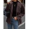 imagechouyatou Womens Winter Loose Fit Cropped Wool Coat Double Breasted Dressy Short Blazer Jacket PeacoatCoffee