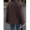 imagechouyatou Womens Winter Loose Fit Cropped Wool Coat Double Breasted Dressy Short Blazer Jacket PeacoatCoffee