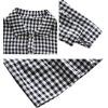 imagechouyatou Womens Retro Plaid Button Down Shirt Dress Long Sleeve Ruffle Tiered Midi Long Dress with PocketsBlack