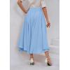 imagechouyatou Womens Elegant High Waisted Side Slit Irregular Bohemian Maxi Skirt with PocketsLight Blue