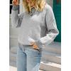 imagechouyatou Womens 2025 Fall Outfits Herringbone Striped Sweater Crewneck Long Sleeve Pullover Jumper TopsLight Grey