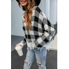 imagechouyatou Womens Cute Y2k Ripped Sweater Frayed VNeck LooseFit Floral Knitted Pullover Crop TopChecked Black