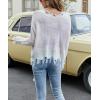 imagechouyatou Womens Cute Y2k Ripped Sweater Frayed VNeck LooseFit Floral Knitted Pullover Crop TopChecked Pink