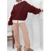 imagechouyatou Womens Fall Cable Knit Pullover Sweater Crewneck Loose Chunky Sweater Jumper TopsBrick Red