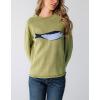 imagechouyatou Womens Fall Graphic Chunky Knit Pullover Sweater Cute Y2K Curled Crewneck Oversized Sweater TopGreen