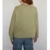 imagechouyatou Womens Fall Graphic Chunky Knit Pullover Sweater Cute Y2K Curled Crewneck Oversized Sweater TopGreen