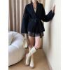 imagechouyatou Womens Shawl Collar Open Front Sweater Cardigan Chunky Knit Kimono Coat Outerwear with BeltBlack