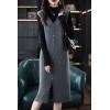 imagechouyatou Womens Sweater Vest Long Dress Elegant Below Knee Knitted Overall Dress Sleeveless Jumper Midi DressGray
