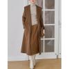 imagechouyatou Womens Winter Wool Trench Coat Shawl Collar Slim Fit Winter Warm Maxi Long Overcoat with BeltLight Brown