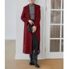 imagechouyatou Womens Winter Wool Trench Coat Shawl Collar Slim Fit Winter Warm Maxi Long Overcoat with BeltRed