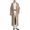 imagechouyatou Womens Rib Knit Long Sweater Cardigan Notched Collar Open Front Blazer Sweater Coat OuterwearKhaki