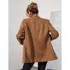 imagechouyatou Womens Fall 2025 Faux Suede Leather Jacket Shawl Collar Business Casual Blazer Jackets CoatBrown