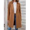 imagechouyatou Womens Fall Winter Faux Suede Leather Trench Coat Double Breasted Mid Long Button Down PeacoatBrown