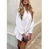 imagechouyatou Womens Spring Summer Button Down Shirt Dress Loose Bussiness Casual Mini Shift DressWhite