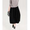 imagechouyatou Womens 2025 ALine Wool Winter Fall Skirt Cute Y2K Elastic Waist Pleated Flowy Midi Long SkirtBlack