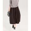imagechouyatou Womens 2025 ALine Wool Winter Fall Skirt Cute Y2K Elastic Waist Pleated Flowy Midi Long SkirtCoffee