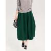 imagechouyatou Womens 2025 ALine Wool Winter Fall Skirt Cute Y2K Elastic Waist Pleated Flowy Midi Long SkirtGreen