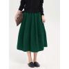imagechouyatou Womens 2025 ALine Wool Winter Fall Skirt Cute Y2K Elastic Waist Pleated Flowy Midi Long SkirtGreen