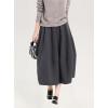 imagechouyatou Womens 2025 ALine Wool Winter Fall Skirt Cute Y2K Elastic Waist Pleated Flowy Midi Long SkirtGrey