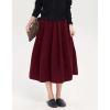 imagechouyatou Womens 2025 ALine Wool Winter Fall Skirt Cute Y2K Elastic Waist Pleated Flowy Midi Long SkirtRed