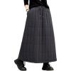 imagechouyatou Womens Winter Elastic Waist Padded Quilted Midi Long Puffer Insulated Skirt with PocketsGrey
