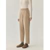 imagechouyatou Womens Straight Leg Wool Pants High Waist Dressy Work Business Casual Slacks Cropped TrouserKhaki