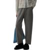 imagechouyatou Womens Straight Leg Wool Pants High Waist Dressy Work Business Casual Slacks Cropped TrouserGrey