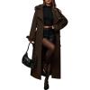 imageCHOUYATOU Womens Winter Double Breasted Midi Long Wool Coat Business Casual Notch Lapel Winter Trench Coat with BeltCoffee