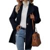 imagechouyatou Womens Shawl Collar Wool Trench Coat Single Breasted Dressy Blazer Peacoat Jacket OvercoatBlack
