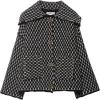 imagechouyatou Womens Vintage Lapel Plaid Cardigans Button Down Chunky Knit Cardigan Sweater Jacket Coat with PocketsBlack