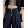 image:imageCHOUYATOU Women 2026 Baggy High Waisted Wide Leg Jeans Trousers Loose Business Casual Denim Palazzo PantsDark Blue