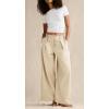 image:imageCHOUYATOU Women 2026 Baggy High Waisted Wide Leg Jeans Trousers Loose Business Casual Denim Palazzo PantsLight Khaki