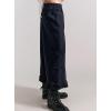 image:imageCHOUYATOU Womens 2026 Boyfriend Y2K Wide Leg Jeans Mid Waist Ruffled Ankle Denim Pant with PocketsBlack