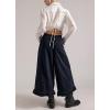 image:imageCHOUYATOU Womens 2026 Boyfriend Y2K Wide Leg Jeans Mid Waist Ruffled Ankle Denim Pant with PocketsBlack