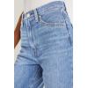 image:imageCHOUYATOU Womens 2026 Distressed Wide Leg Jeans High Waisted Fringe Capri Jeans Boyfriend Baggy Barrel Denim PantsLight Blue