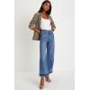 image:imageCHOUYATOU Womens 2026 Distressed Wide Leg Jeans High Waisted Fringe Capri Jeans Boyfriend Baggy Barrel Denim PantsVintage Blue