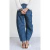 image:imageCHOUYATOU Womens Baggy Barrel Jeans Wide Leg Boyfriend Jeans High Waisted Y2K Cropped Denim Harem PantsBlue