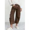image:imageCHOUYATOU Womens Baggy Barrel Jeans Wide Leg Boyfriend Jeans High Waisted Y2K Cropped Denim Harem PantsBrown