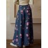 image:imagechouyatou Womens 2025 Polka Dot Pattern Barrel Jeans Boyfriend Y2K Casual Mid Rise Wide Leg Denim PantsDark Blue