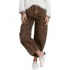 image:imageCHOUYATOU Womens Baggy Barrel Jeans Wide Leg Boyfriend Jeans High Waisted Y2K Cropped Denim Harem PantsBrown