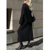 image:imagechouyatou Womens 2 Piece Knitted Sets Polo Collared Sweater Long Bodycon Skirt Two Piece Sweater Skirt OutfitsBlack